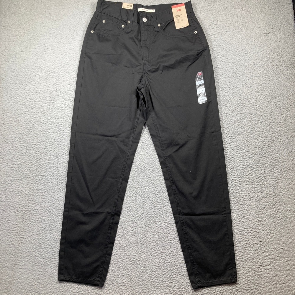 Levis 80s Mom Jeans Women 30 NEW Black High Rise Tapered Leg Cotton Denim Pants